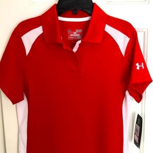 New Under Armour Women’s heat gear shirt.  Size XS.  Keeps you cool.  Red/White.